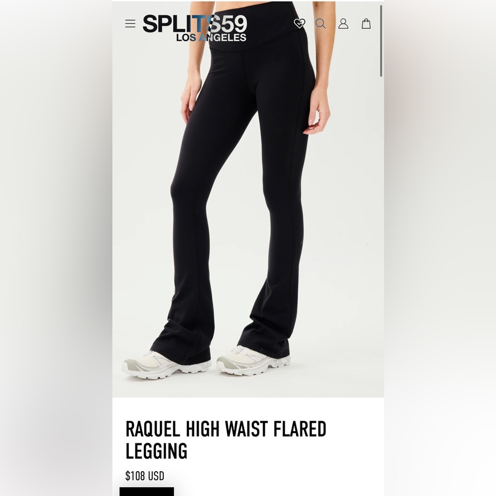 Black SPLITS59 flare leggings